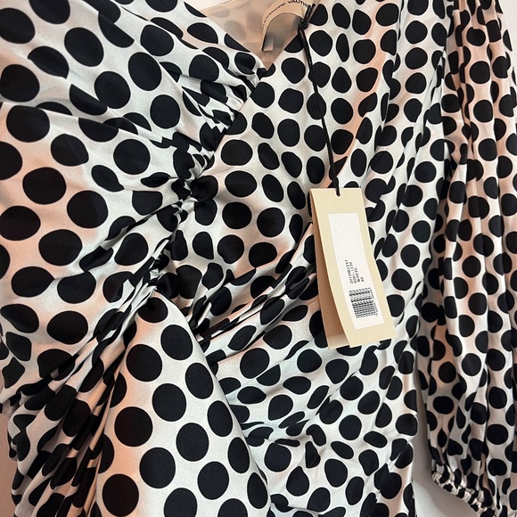 Alexandre Vauthier Polka Dot One Shoulder Silk Blend Mini Dress - Picture 3 of 5